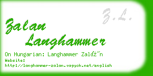 zalan langhammer business card